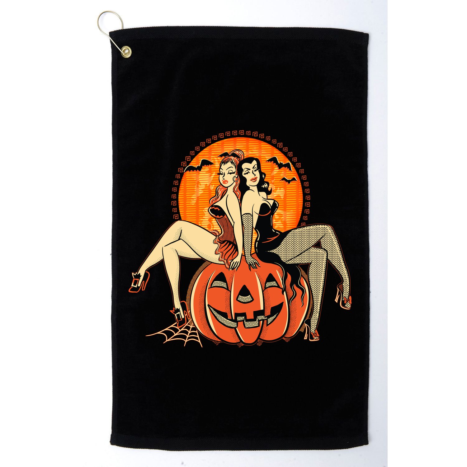 Sexy Retro Halloween Pinup Girls Golf Towel