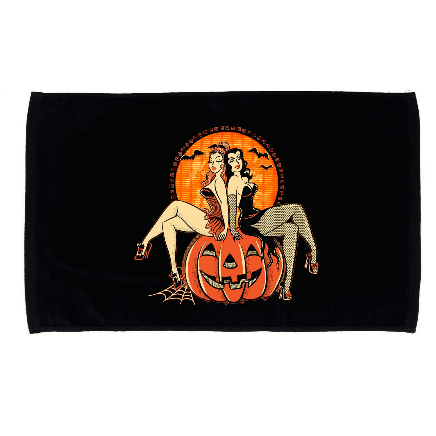 Sexy Retro Halloween Pinup Girls Microfiber Hand Towel