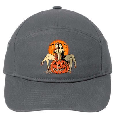 Sexy Retro Halloween Pinup Girls 7-Panel Snapback Hat