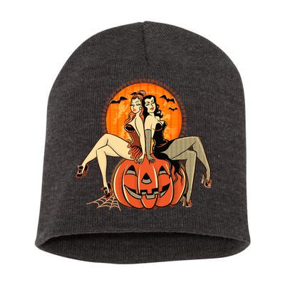 Sexy Retro Halloween Pinup Girls Short Acrylic Beanie