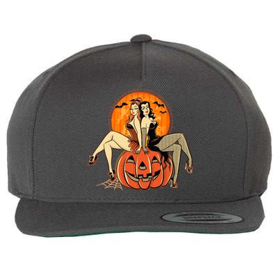 Sexy Retro Halloween Pinup Girls Wool Snapback Cap