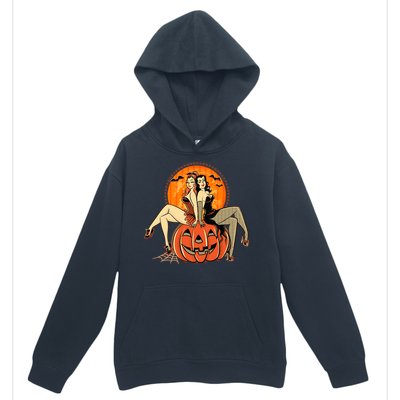 Sexy Retro Halloween Pinup Girls Urban Pullover Hoodie