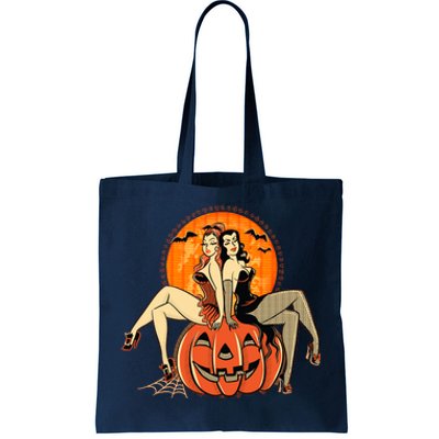 Sexy Retro Halloween Pinup Girls Tote Bag