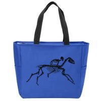 Skeleton Riding Horse Halloween Costume Gift Idea Zip Tote Bag