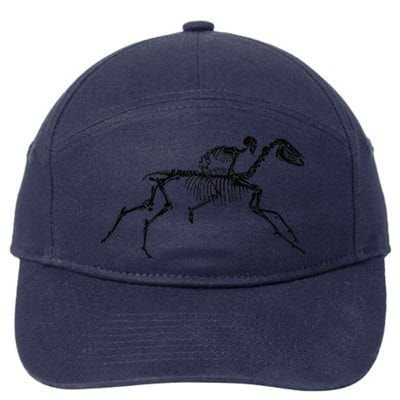 Skeleton Riding Horse Halloween Costume Gift Idea 7-Panel Snapback Hat