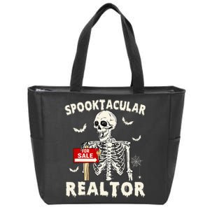 Spooktacular Realtor Halloween Funny Skeleton Real Estate Zip Tote Bag