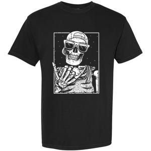 Skeleton Rock Hand Halloween Costume Cool Rock Music Rocker Garment-Dyed Heavyweight T-Shirt