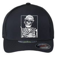 Skeleton Rock Hand Halloween Costume Cool Rock Music Rocker Flexfit Unipanel Trucker Cap