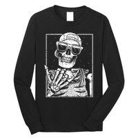 Skeleton Rock Hand Halloween Costume Cool Rock Music Rocker Long Sleeve Shirt