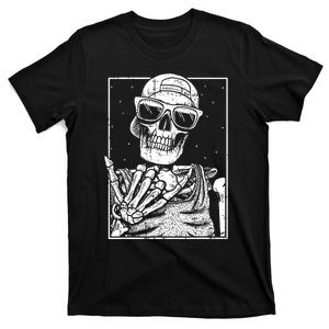 Skeleton Rock Hand Halloween Costume Cool Rock Music Rocker T-Shirt