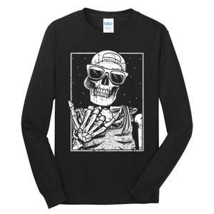 Skeleton Rock Hand Halloween Costume Cool Rock Music Rocker Tall Long Sleeve T-Shirt