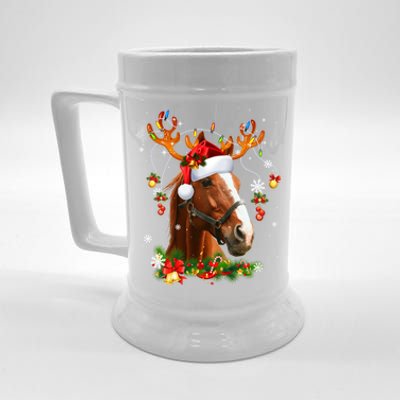 Santa Reindeer Horse Hat Christmas Pajama Xmas Gift Beer Stein