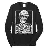 Skeleton Rock Hand Halloween Costume Cool Rock Music Rocker Long Sleeve Shirt