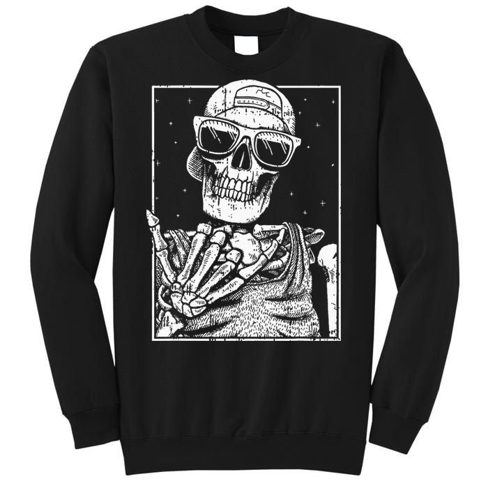 Skeleton Rock Hand Halloween Costume Cool Rock Music Rocker Sweatshirt