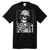 Skeleton Rock Hand Halloween Costume Cool Rock Music Rocker Tall T-Shirt