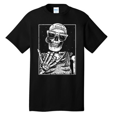 Skeleton Rock Hand Halloween Costume Cool Rock Music Rocker Tall T-Shirt