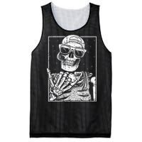 Skeleton Rock Hand Halloween Costume Cool Rock Music Rocker Mesh Reversible Basketball Jersey Tank