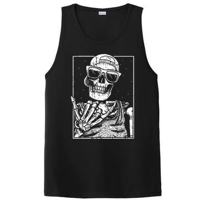 Skeleton Rock Hand Halloween Costume Cool Rock Music Rocker PosiCharge Competitor Tank