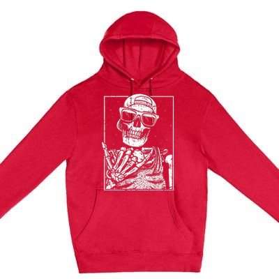 Skeleton Rock Hand Halloween Costume Cool Rock Music Rocker Premium Pullover Hoodie