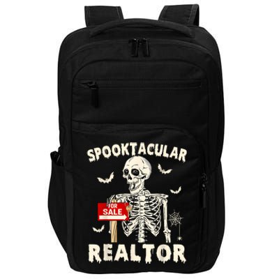 Spooktacular Realtor Halloween Funny Skeleton Real Estate Impact Tech Backpack