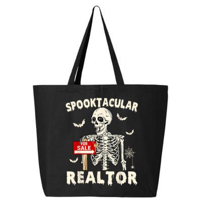 Spooktacular Realtor Halloween Funny Skeleton Real Estate 25L Jumbo Tote