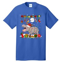 Santa Reindeer Hippo With Xmas Presents Ornats Family Meaningful Gift Tall T-Shirt