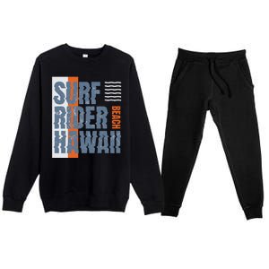 Surf Rider Hawaii Beach Premium Crewneck Sweatsuit Set