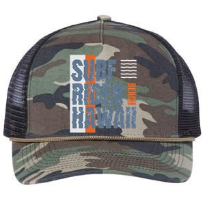 Surf Rider Hawaii Beach Retro Rope Trucker Hat Cap