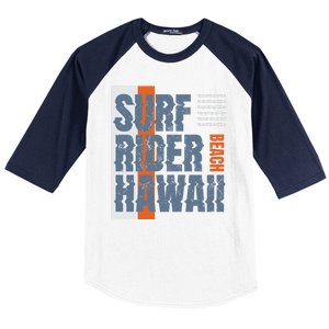 Surf Rider Hawaii Beach Baseball Sleeve Shirt