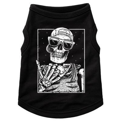 Skeleton Rock Hand Halloween Costume Cool Rock Music Rocker Doggie Tank