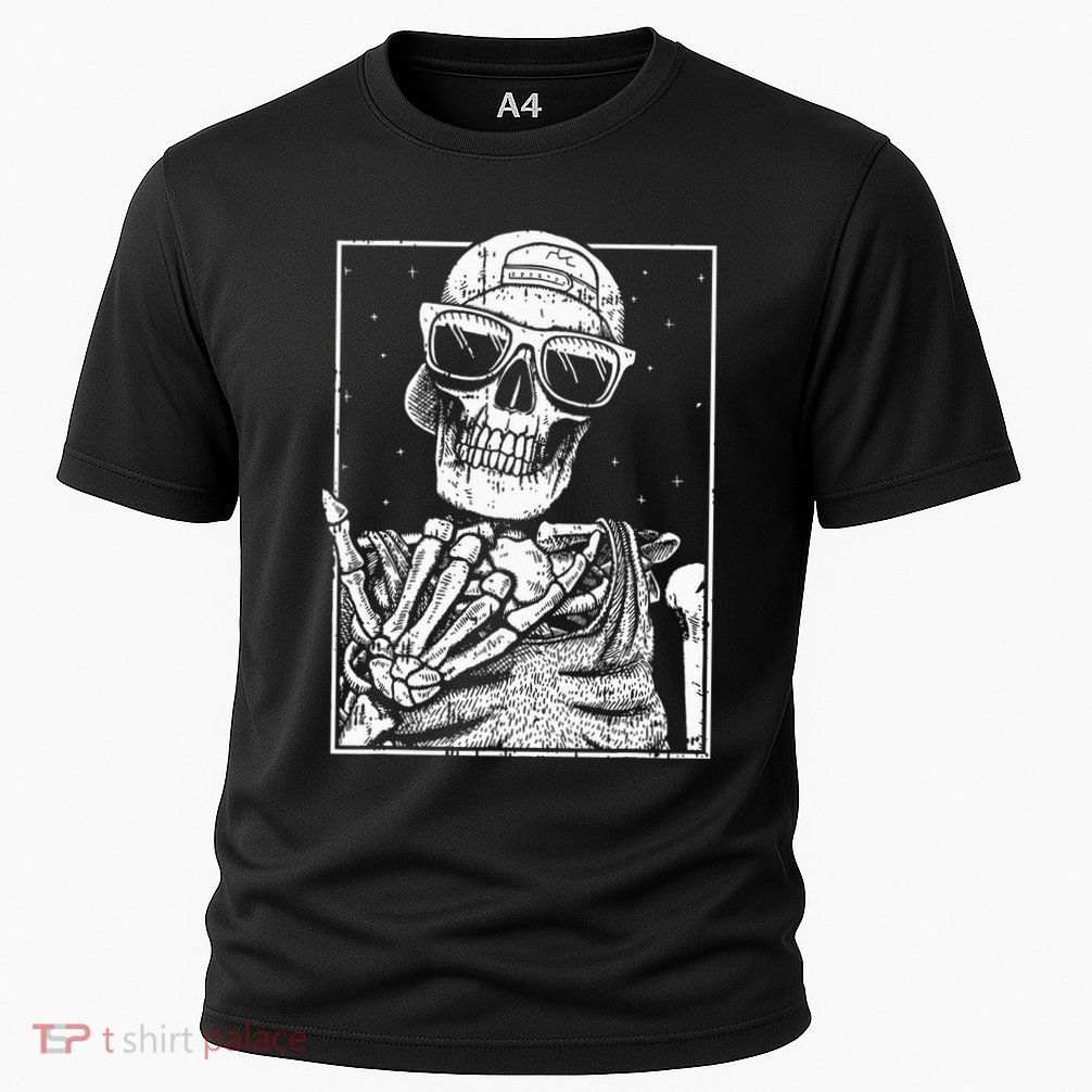 Skeleton Rock Hand Halloween Costume Cool Rock Music Rocker Performance Shirt