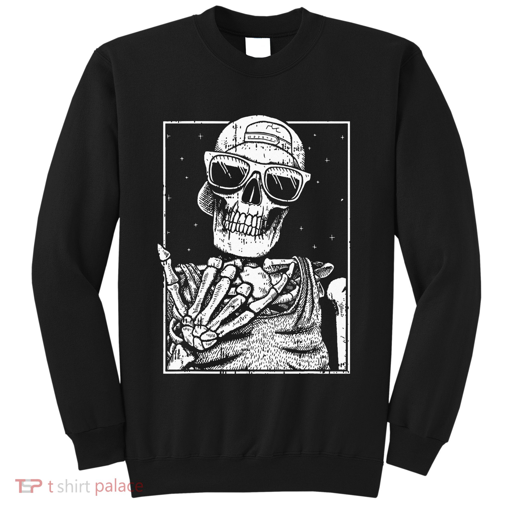 Skeleton Rock Hand Halloween Costume Cool Rock Music Rocker Sweatshirt