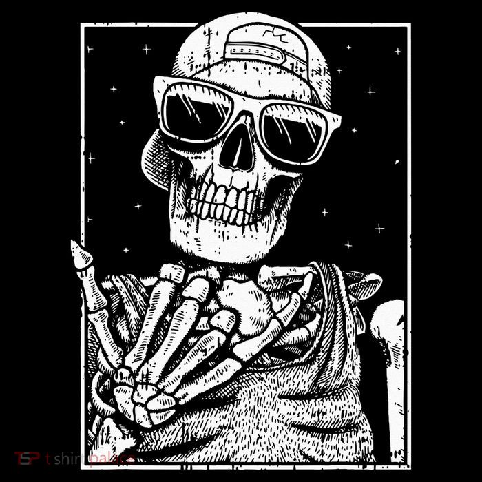 Skeleton Rock Hand Halloween Costume Cool Rock Music Rocker Tall T-Shirt
