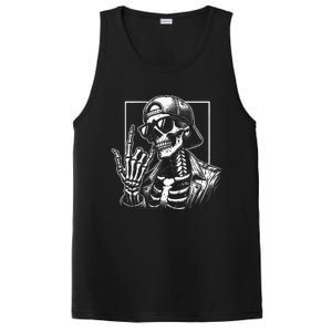 Skeleton Rock Hand Halloween Costume Rocker Cool Rock Music PosiCharge Competitor Tank