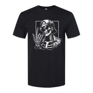 Skeleton Rock Hand Halloween Costume Rocker Cool Rock Music Softstyle CVC T-Shirt