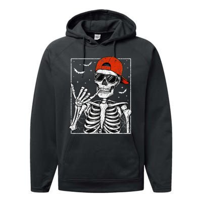 Skeleton Rock Hand Halloween Costume Cool Rock Music Rocker Performance Fleece Hoodie