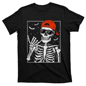 Skeleton Rock Hand Halloween Costume Cool Rock Music Rocker T-Shirt