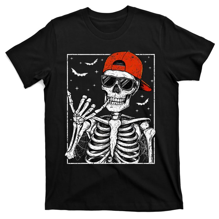 Skeleton Rock Hand Halloween Costume Cool Rock Music Rocker T-Shirt