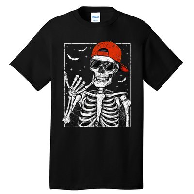 Skeleton Rock Hand Halloween Costume Cool Rock Music Rocker Tall T-Shirt