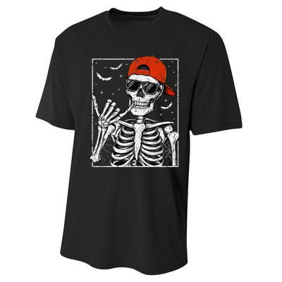 Skeleton Rock Hand Halloween Costume Cool Rock Music Rocker Performance Sprint T-Shirt