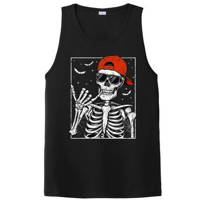 Skeleton Rock Hand Halloween Costume Cool Rock Music Rocker PosiCharge Competitor Tank