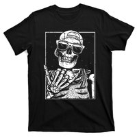 Skeleton Rock Hand Halloween Costume Cool Rock Music Rocker T-Shirt