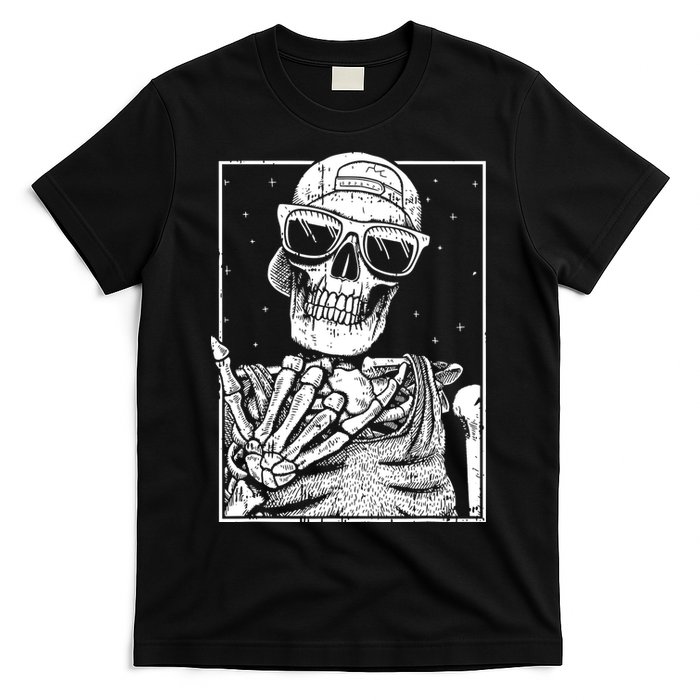 Skeleton Rock Hand Halloween Costume Cool Rock Music Rocker T-Shirt