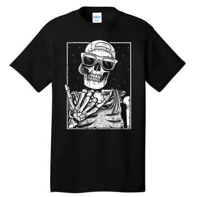 Skeleton Rock Hand Halloween Costume Cool Rock Music Rocker Tall T-Shirt