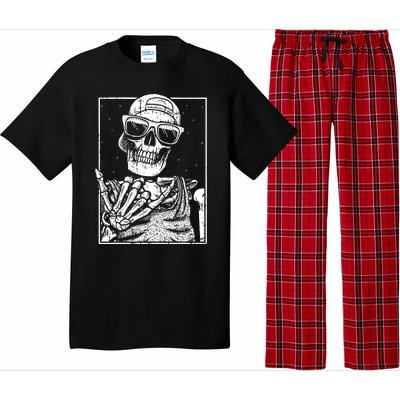 Skeleton Rock Hand Halloween Costume Cool Rock Music Rocker Pajama Set