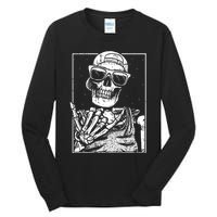 Skeleton Rock Hand Halloween Costume Cool Rock Music Rocker Tall Long Sleeve T-Shirt