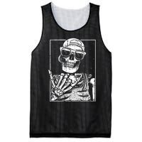 Skeleton Rock Hand Halloween Costume Cool Rock Music Rocker Mesh Reversible Basketball Jersey Tank