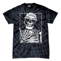 Skeleton Rock Hand Halloween Costume Cool Rock Music Rocker Tie-Dye T-Shirt