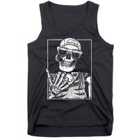 Skeleton Rock Hand Halloween Costume Cool Rock Music Rocker Tank Top