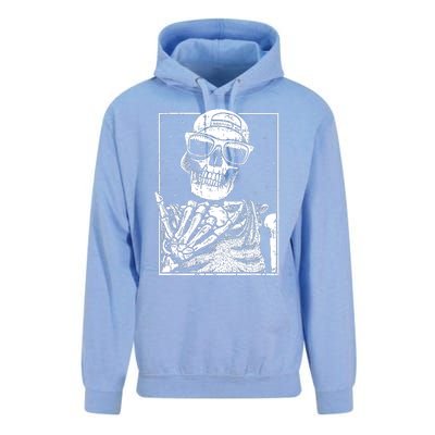 Skeleton Rock Hand Halloween Costume Cool Rock Music Rocker Unisex Surf Hoodie